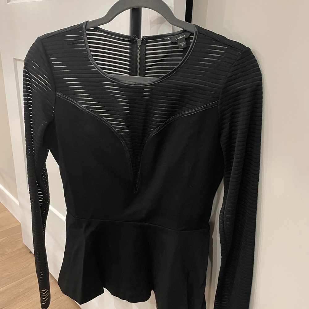 Black Guess peplum blouse.